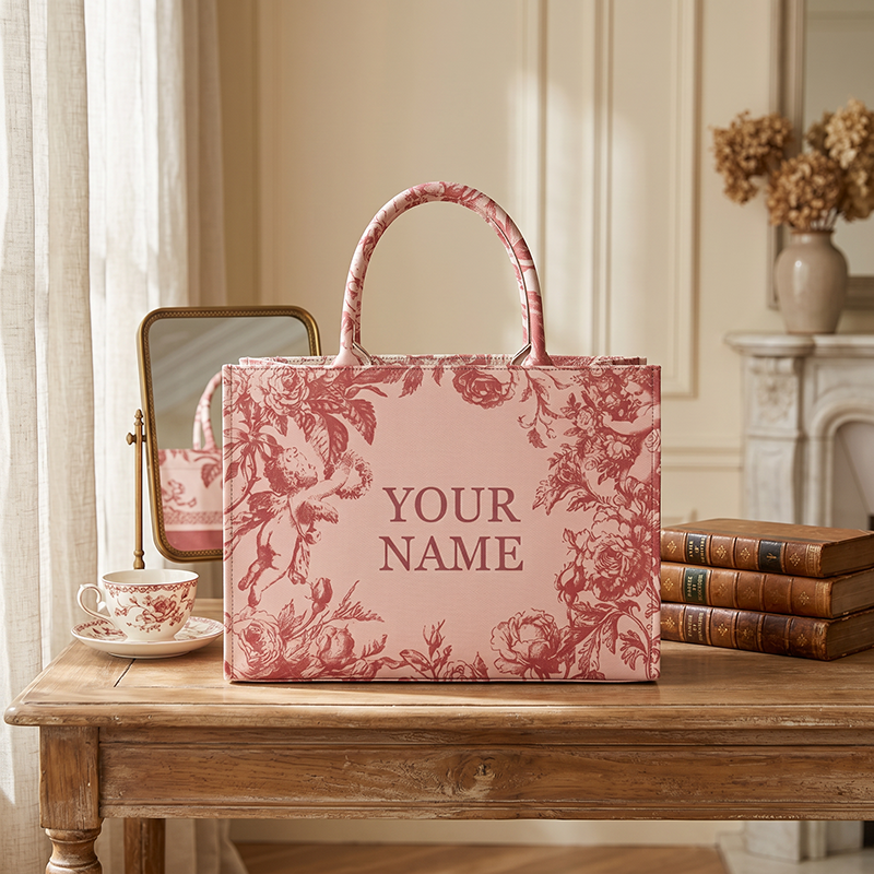Tote Bag Canvas Print - Spring Summer Personalized Customized Name Canvas