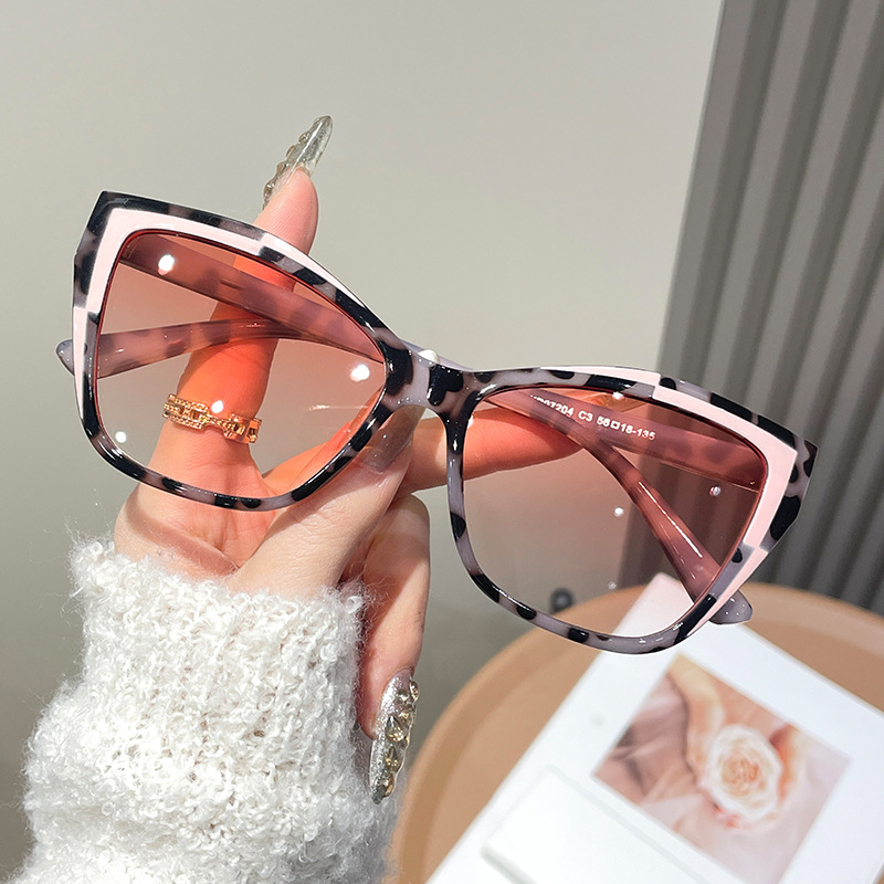 Street Fashion Glasses - Women Color Block Cat Eye Eyeglasses