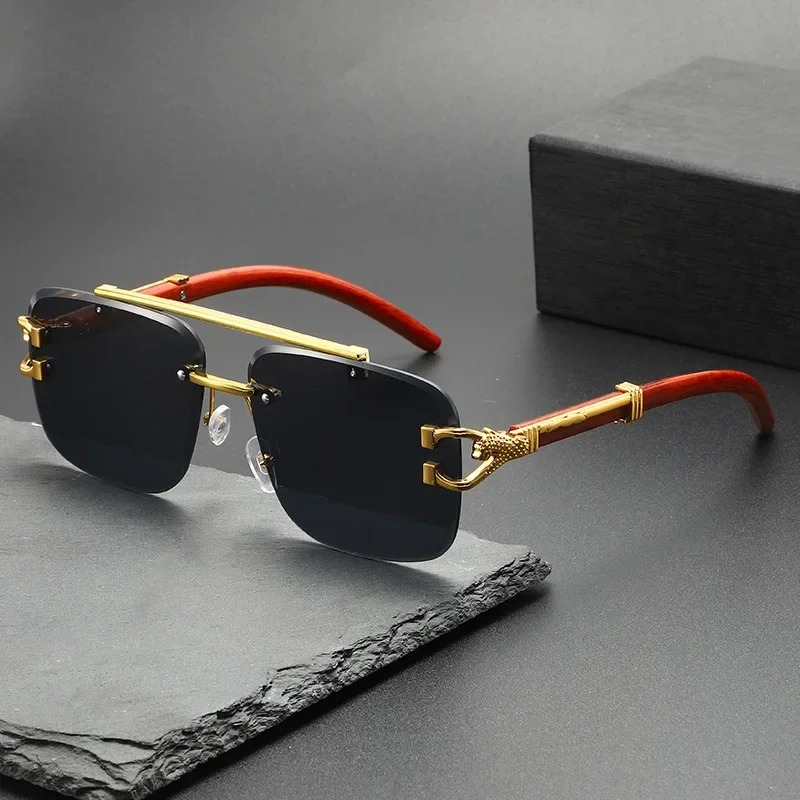 Street Fashion Glasses - Trendy Square Sunglasses Rimless Sun Glasses