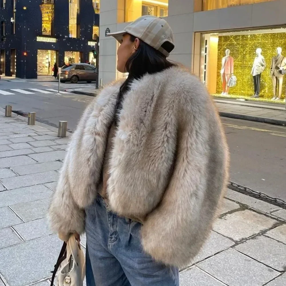 OFTBUY Faux Fur Jacket Women S - Street Fashion Week 评论和价格
