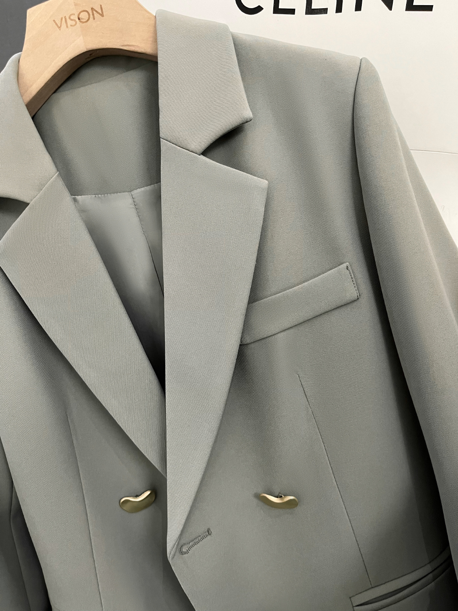 Casual Chic Grey Blazer Women  - Street Fashion England 评论和价格