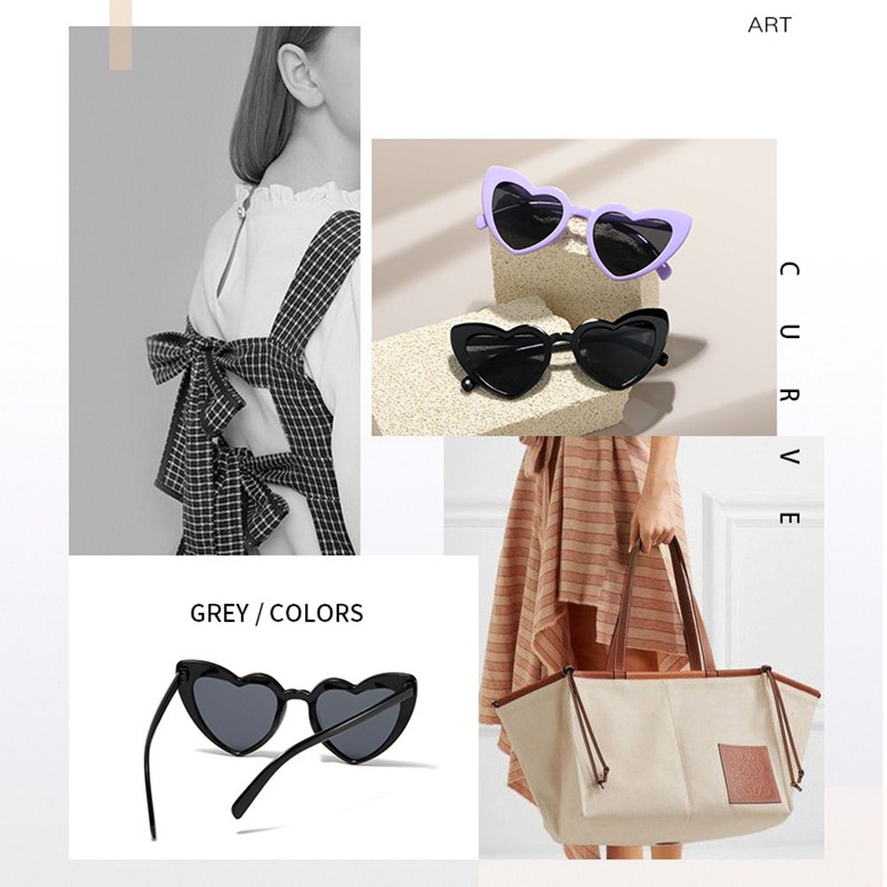 UV Protection Heart-Shaped Sun - Street Fashion Glasses 评论和价格