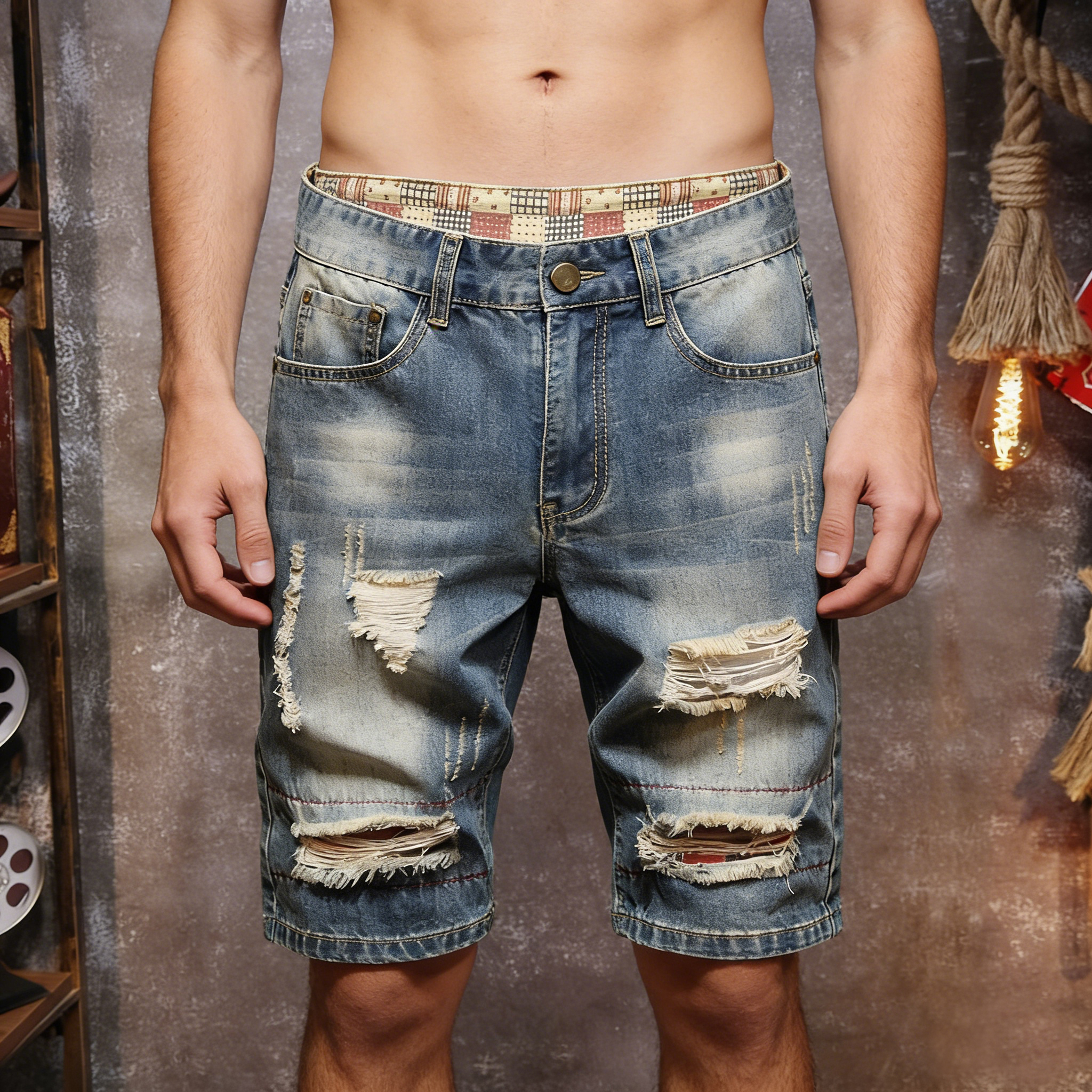 Men's new vintage-style distre - Street Fashion England 评论和价格