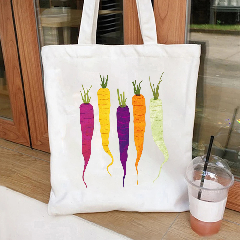 Watercolor Orange Carrot Bunch - Tote Bag Canvas Print 评论和价格