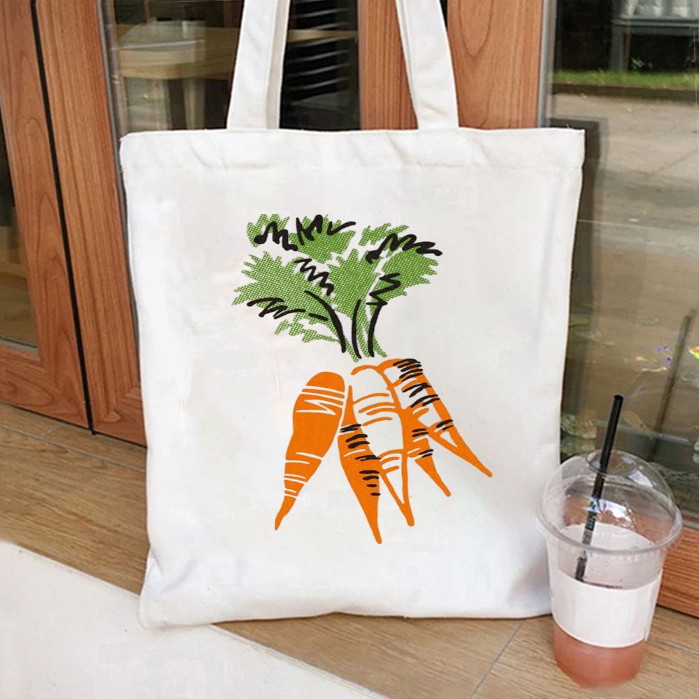 Watercolor Orange Carrot Bunch - Tote Bag Canvas Print 评论和价格