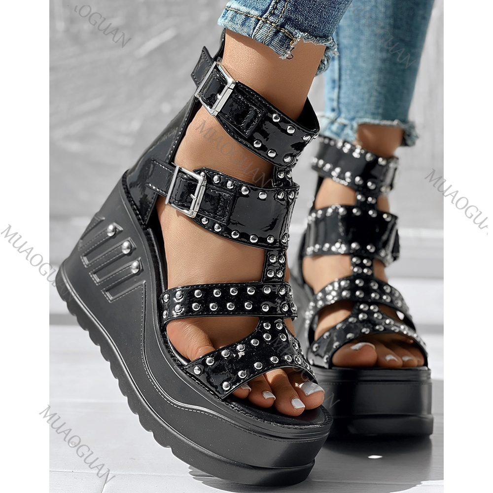 Fashion Women Peep Toe Black S - Street Fashion Lady 评论和价格