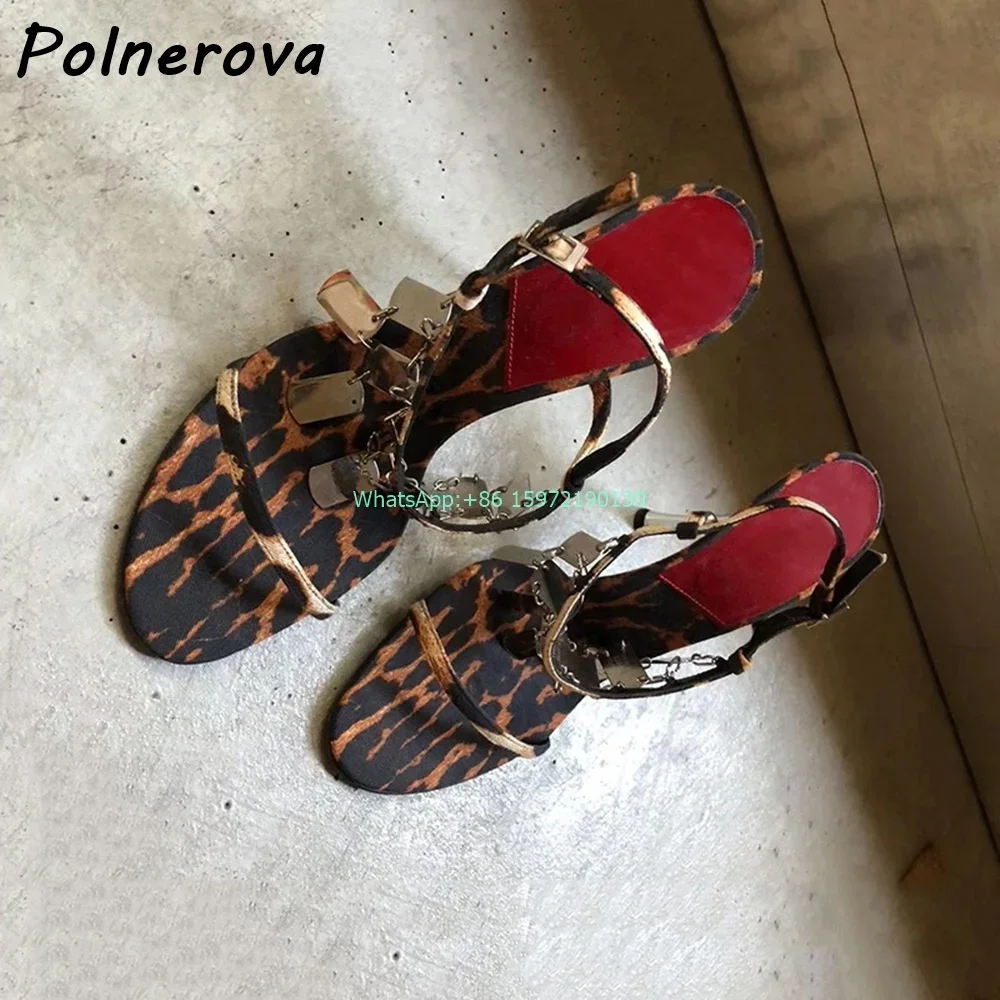 Leopard Metal Fringe Sandals R - Street Fashion Lady 评论和价格