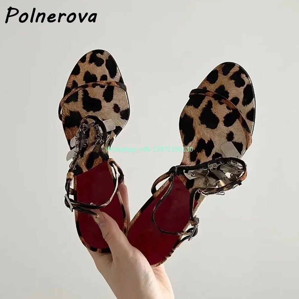 Leopard Metal Fringe Sandals R - Street Fashion Lady 评论和价格