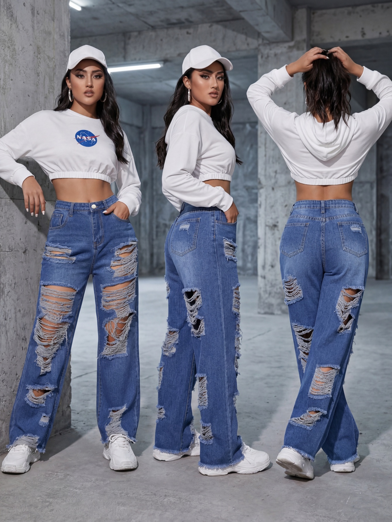 Trendy Women's Ripped Jeans Pa - Street Fashion Reviews 评论和价格