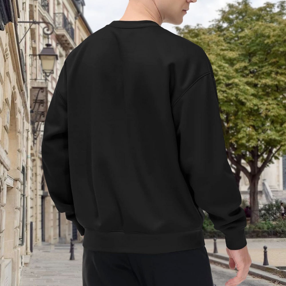 Men's Black Crew Neck Pullover - Street Fashion In London 评论和价格