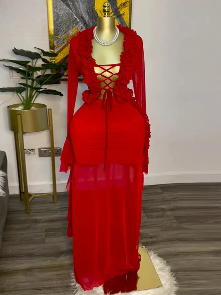 Fashion Women Set Mesh Full Sl - Street Fashion Types 评论和价格