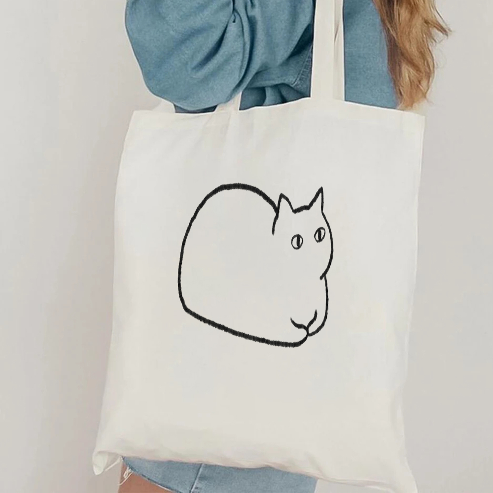 Minimalist Cat Line Art Canvas - Tote Bag Canvas Print 评论和价格