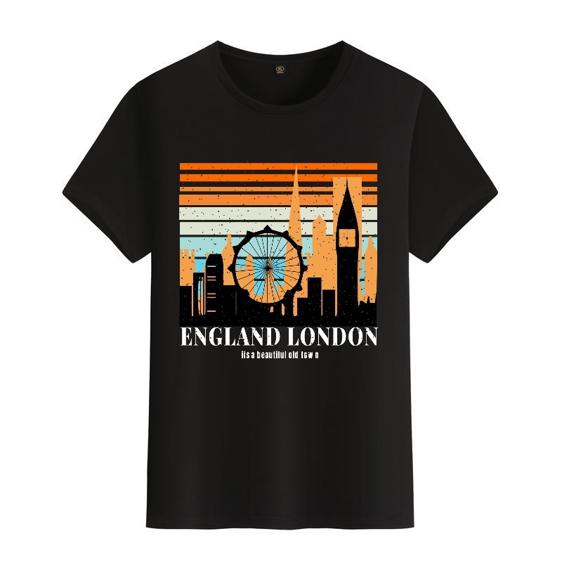 Men's Black Round-Neck Short-S - Street Fashion In London 评论和价格