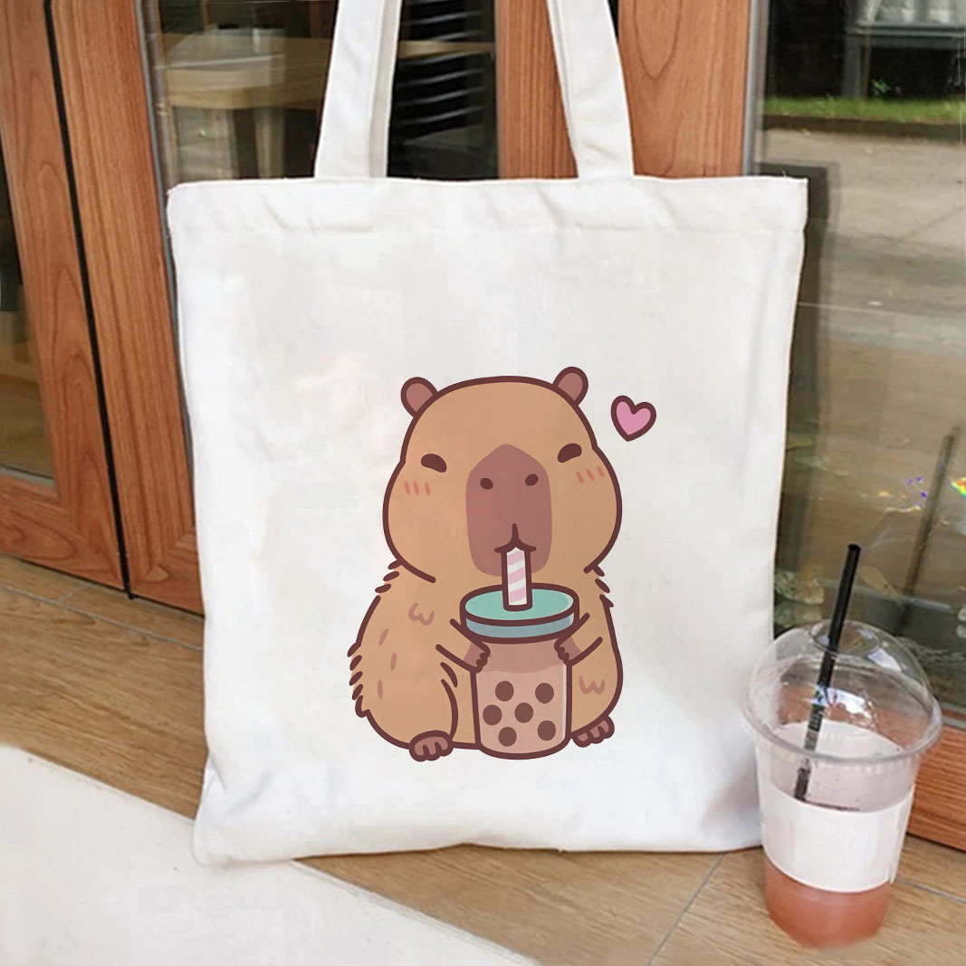 1pc Japanese Style capybara Pr - Tote Bag Canvas Print 评论和价格