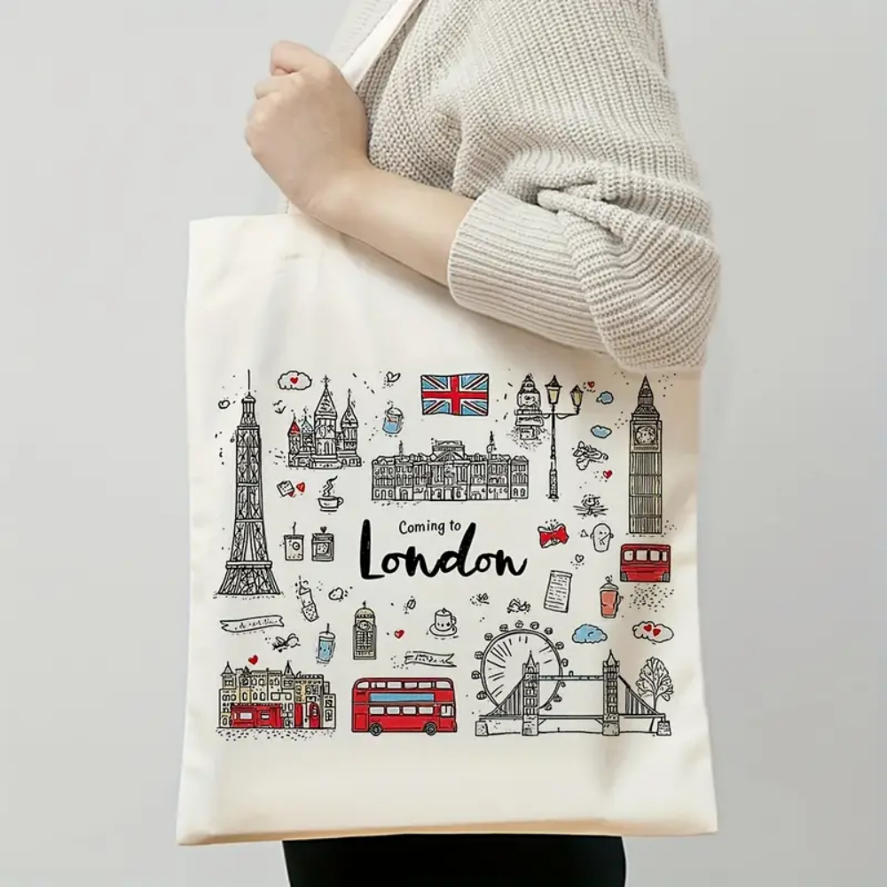 London Landmark Bus Phone Boot - Tote Bag Canvas Print 评论和价格