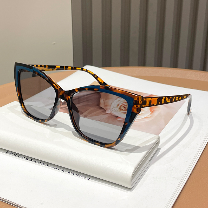 Women Color Block Cat Eye Eyeg - Street Fashion Glasses 评论和价格