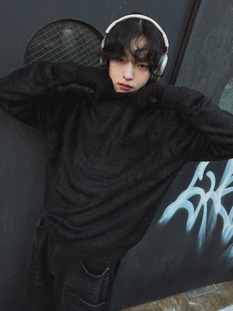 Fur Collar Pullovers Rock Mens - Street Fashion In London 评论和价格