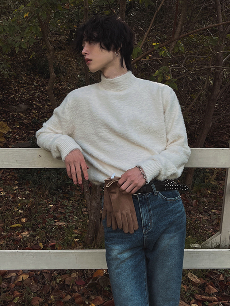 Fur Collar Pullovers Rock Mens - Street Fashion In London 评论和价格