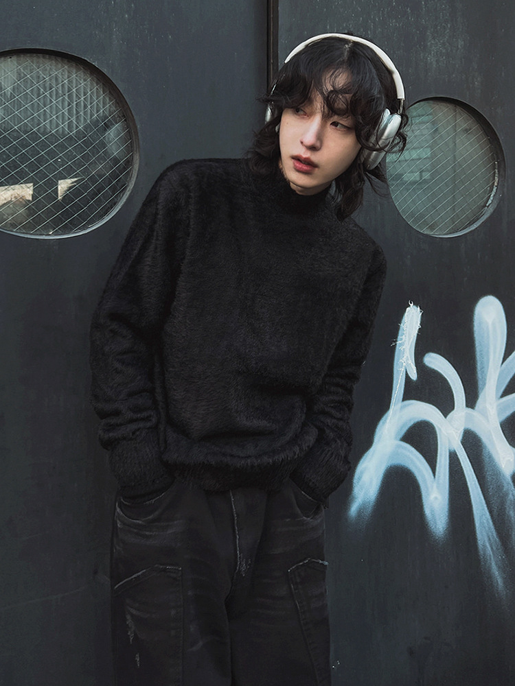 Fur Collar Pullovers Rock Mens - Street Fashion In London 评论和价格