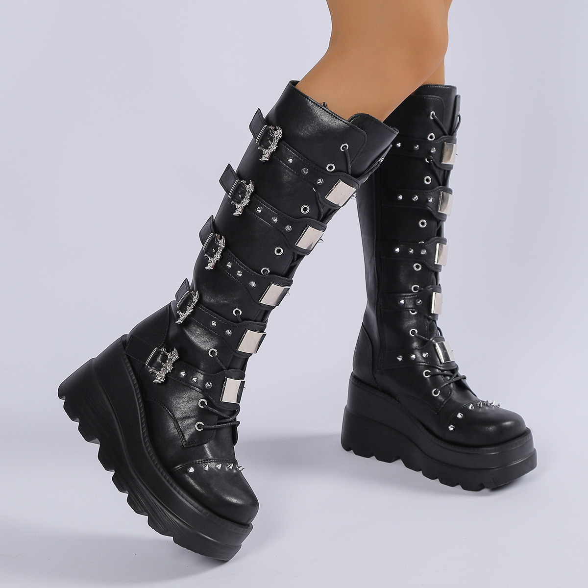New Ladies Goth Platform Boots - Street Fashion Lady 评论和价格