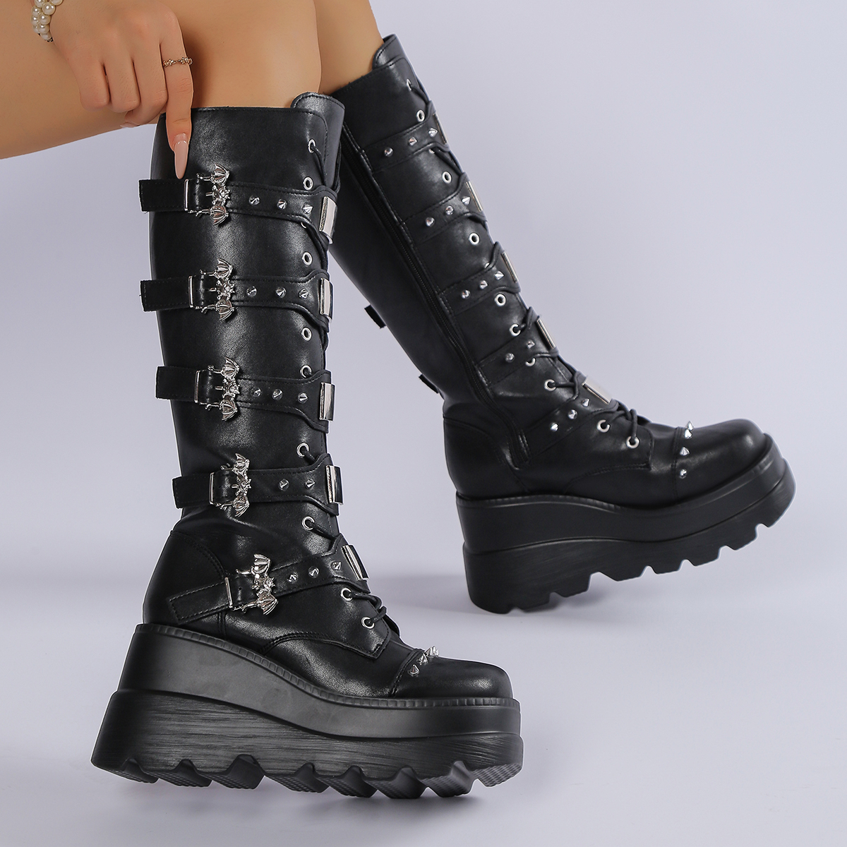 New Ladies Goth Platform Boots - Street Fashion Lady 评论和价格