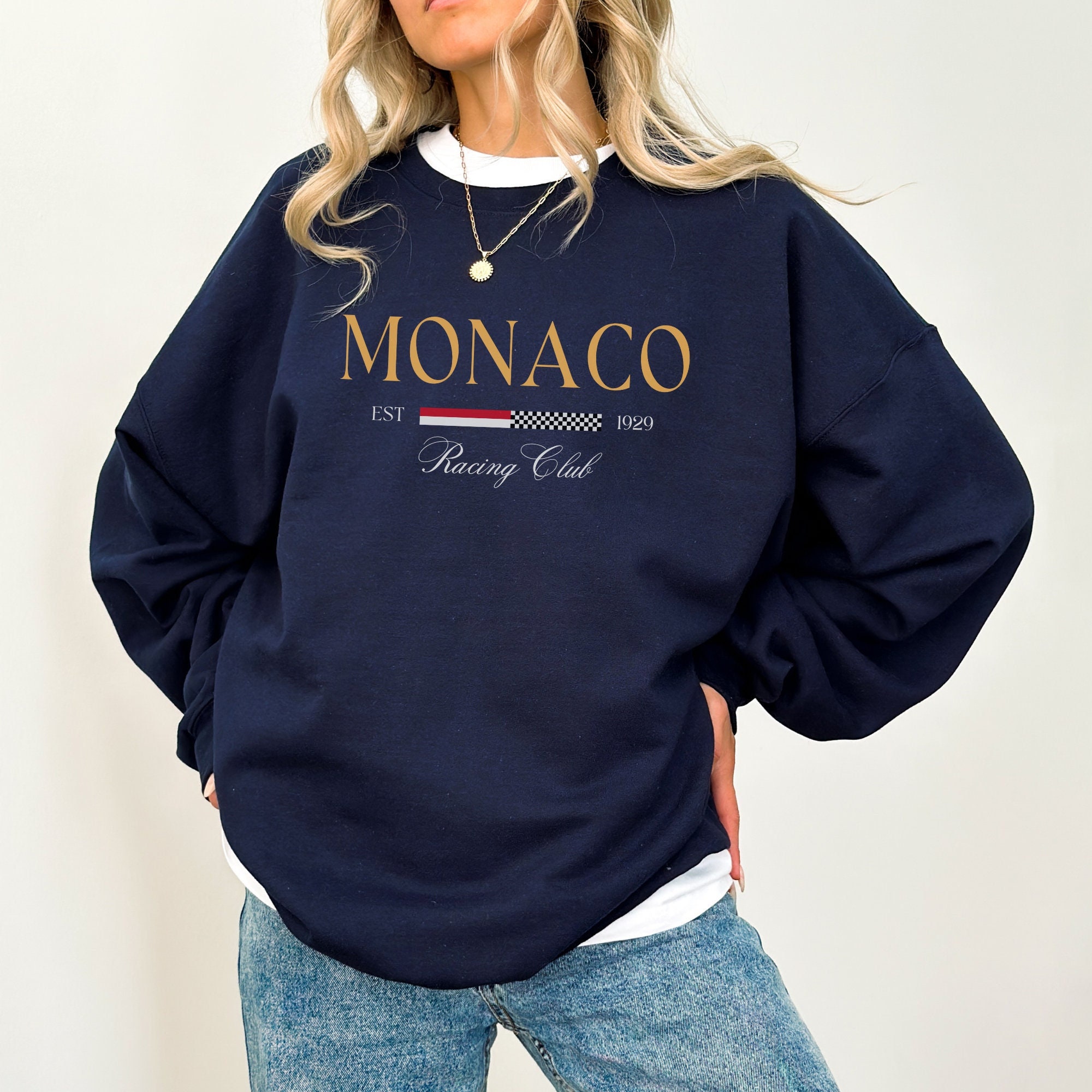 Women's MONACO Print Sweatshir - Street Fashion Monaco 评论和价格