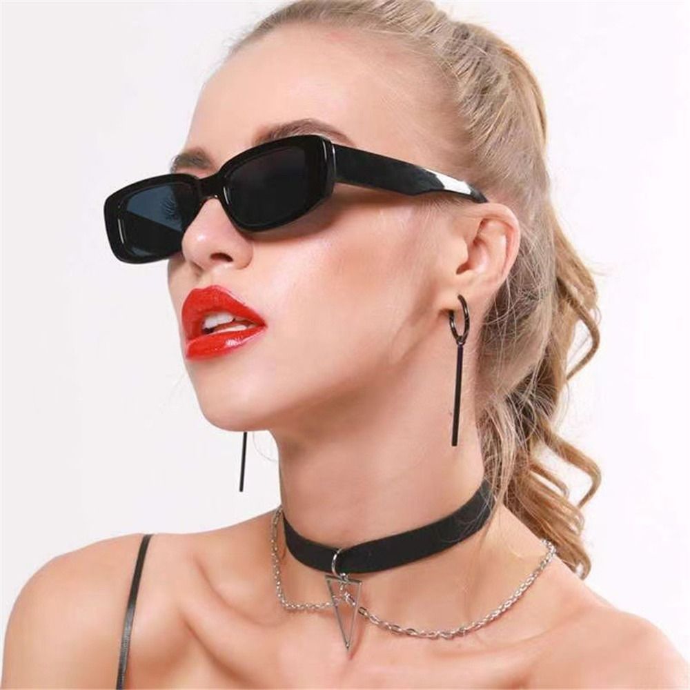 Trendy Narrow Square Frame Y2K - Street Fashion Glasses 评论和价格