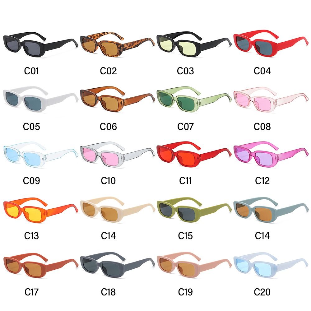 Trendy Narrow Square Frame Y2K - Street Fashion Glasses 评论和价格