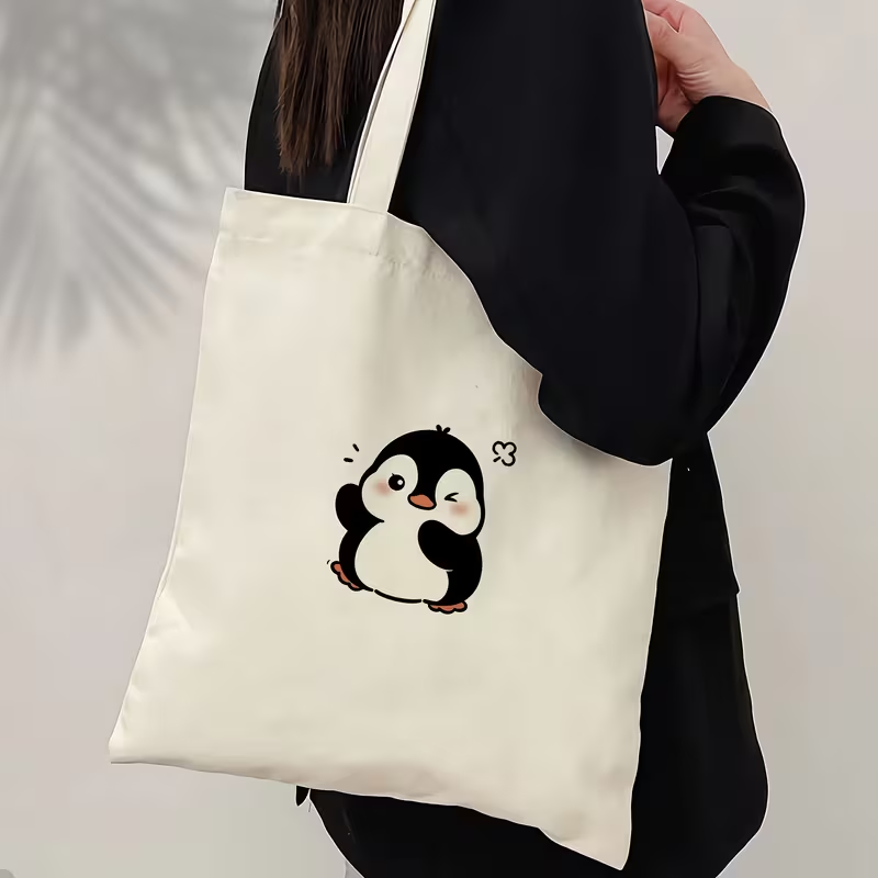 Ink Sketch Polar Bear And Peng - Tote Bag Canvas Print 评论和价格