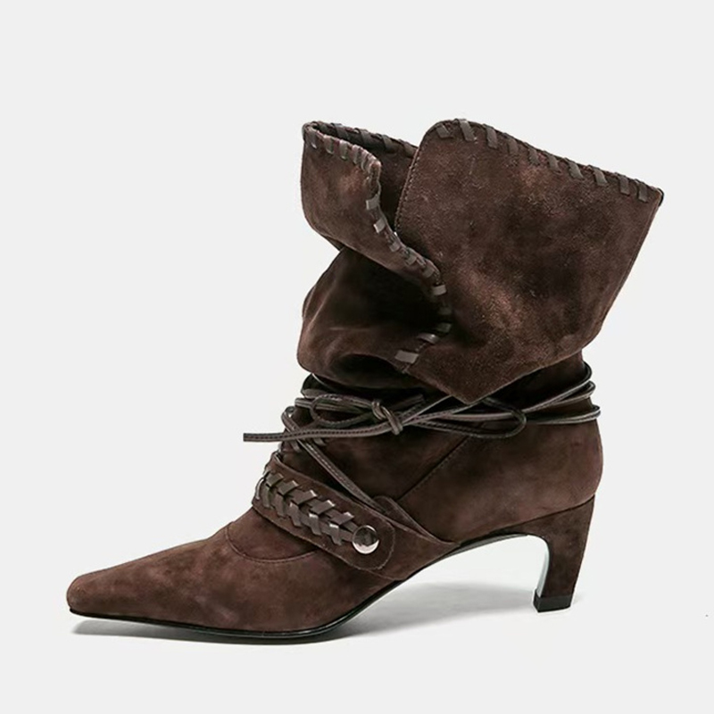 Liyke Autumn Winter Brown Sued - Street Fashion Lady 评论和价格