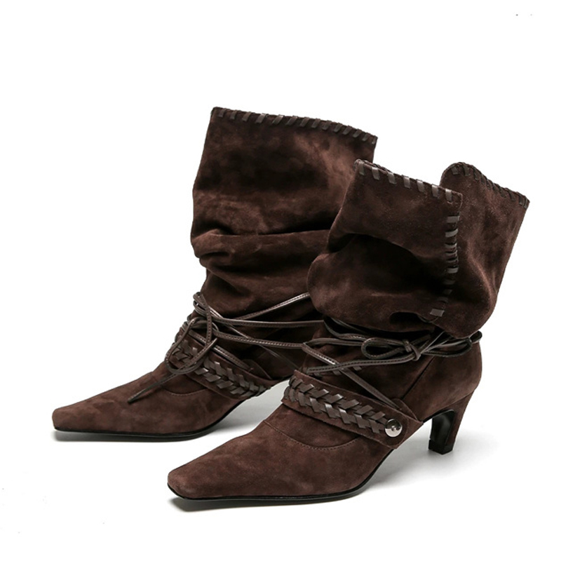 Liyke Autumn Winter Brown Sued - Street Fashion Lady 评论和价格