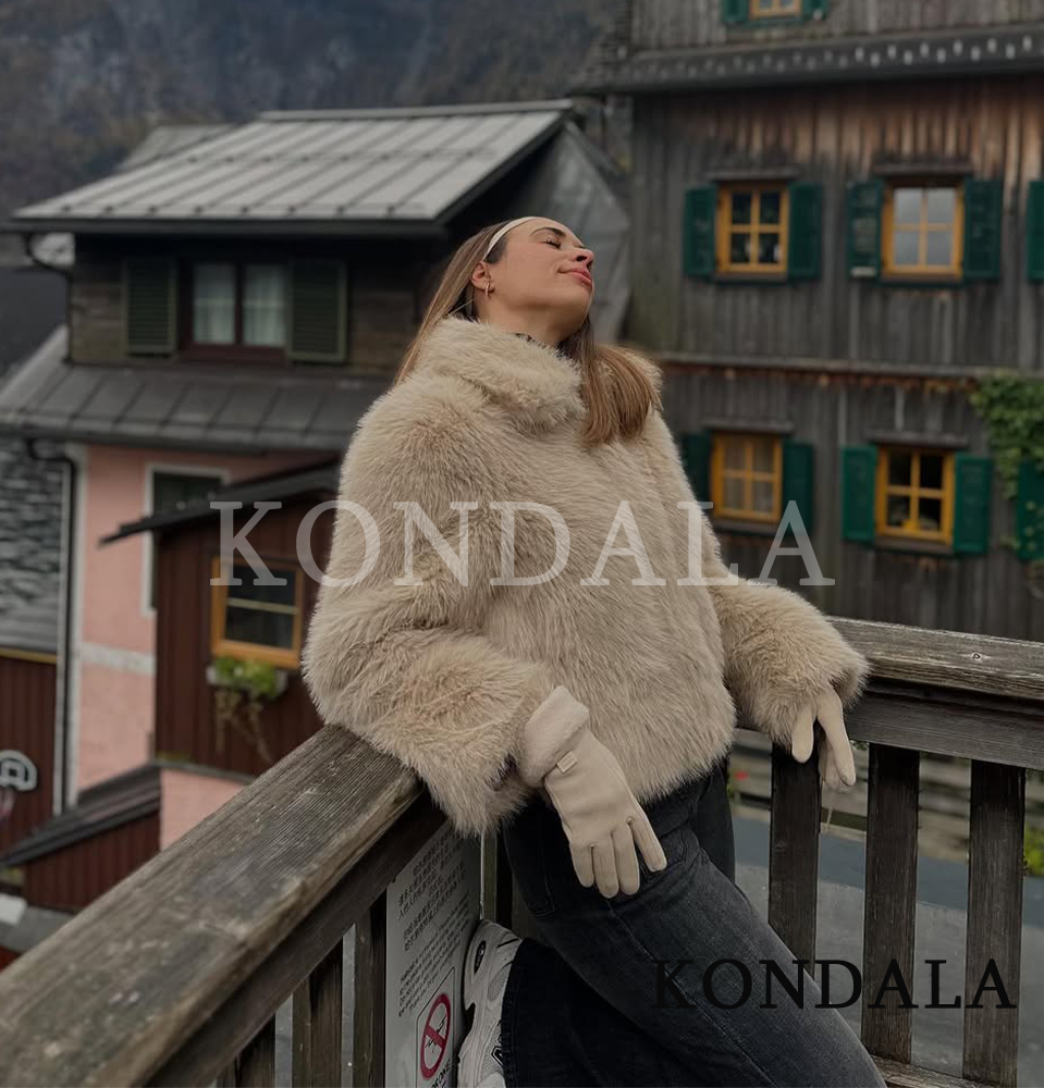 KONDALA Fur Zipper Jacket Wome - Street Fashion Fall 2025 评论和价格