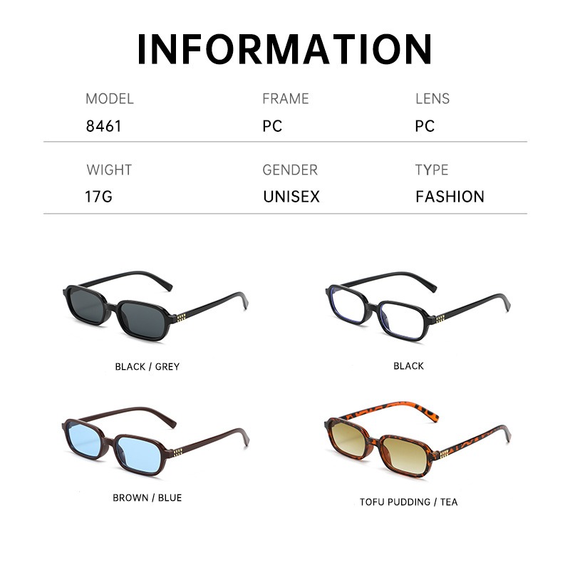 New Small Square Frame Sunglas - Street Fashion Glasses 评论和价格