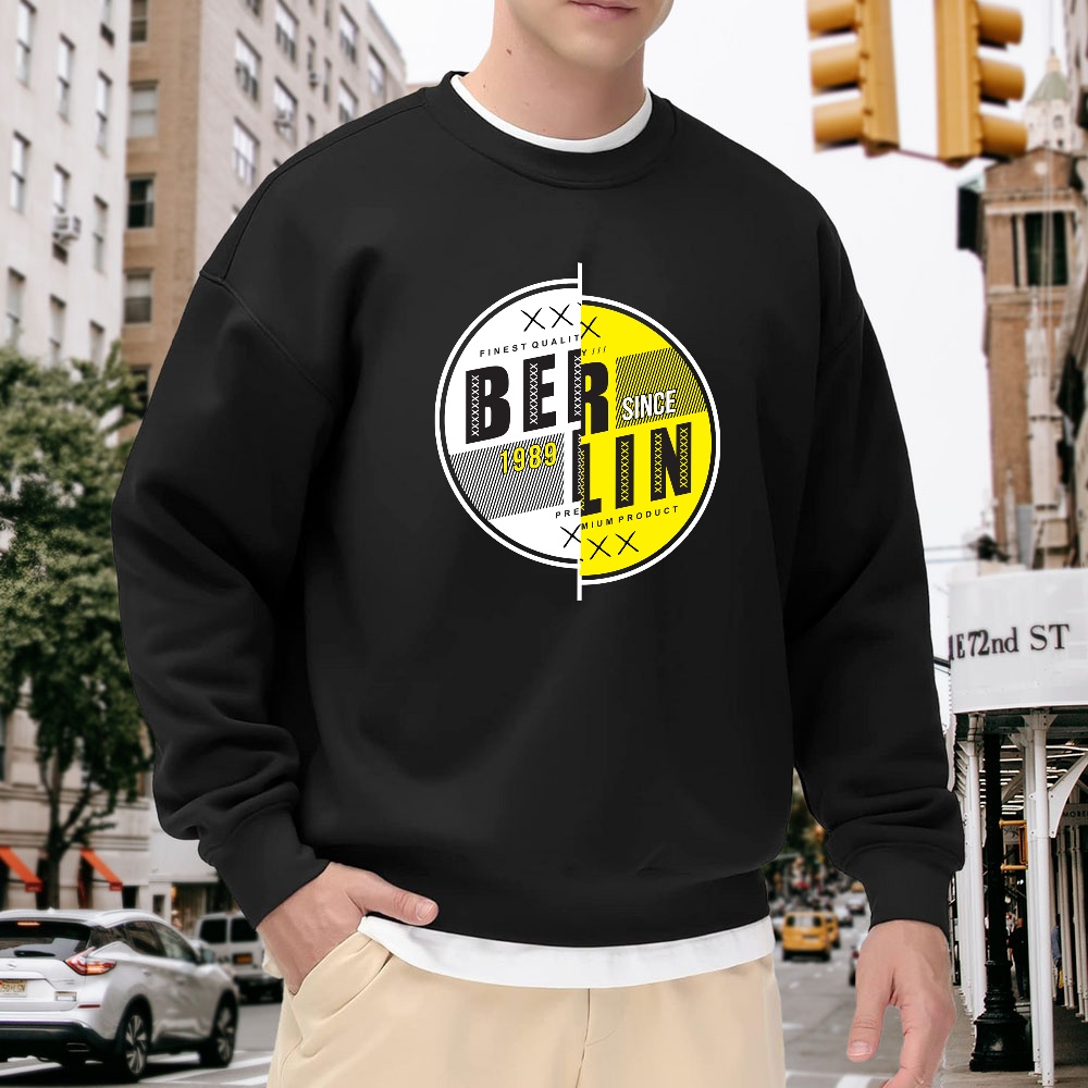 Men's Black Crew Neck Loose Sw - Street Fashion Berlin 评论和价格