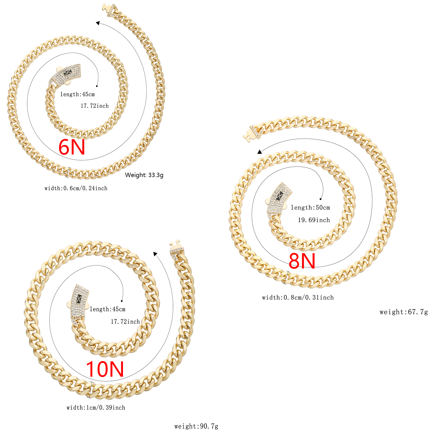 Hip Hop Monaco Chain Necklace  - Street Fashion Monaco 评论和价格