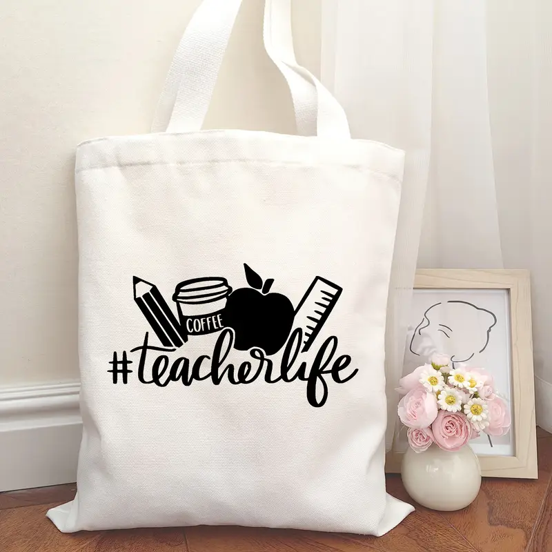 Color Block Teacher Letter Wit - Tote Bag Canvas Print 评论和价格
